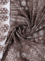 Printed Cotton Blend Unstitched Suit With Dupatta