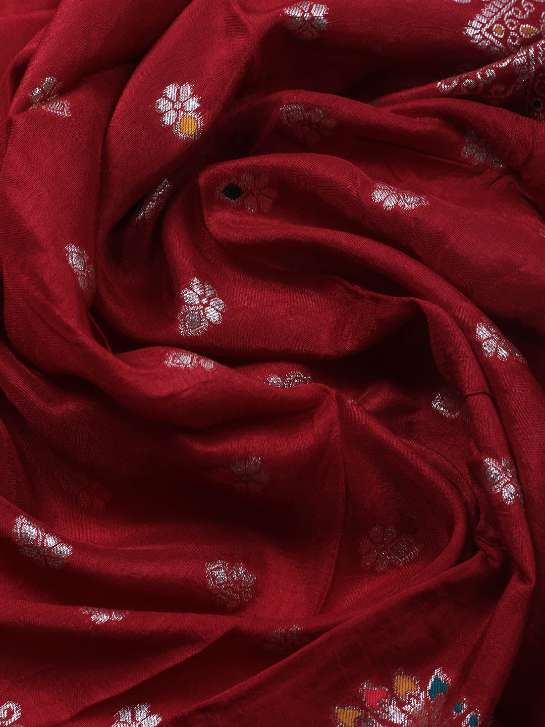 Neck Embroidery Chanderi Unstitched Suit With Dupatta