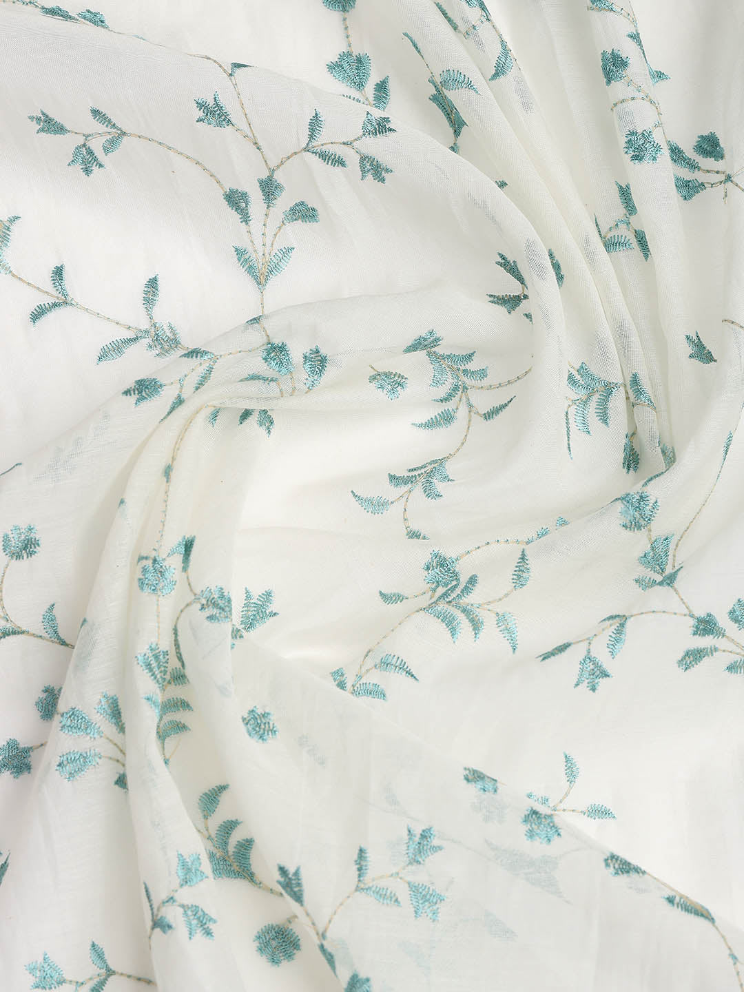 Embroidery Border Chanderi Unstitched Suit With Dupatta