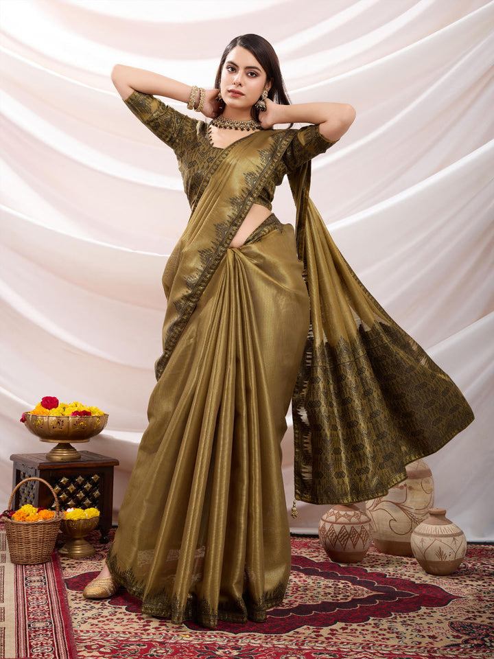 Woven Design Cotton Linen Saree