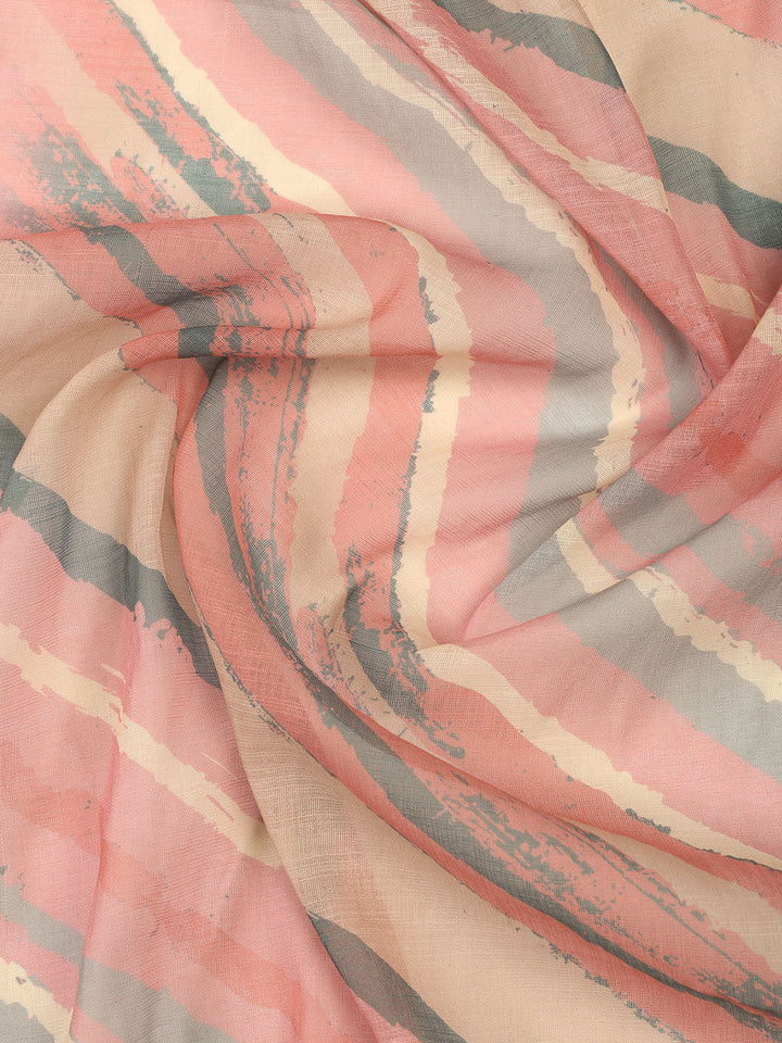 Printed Linen Unstitched Suit Piece With Dupatta
