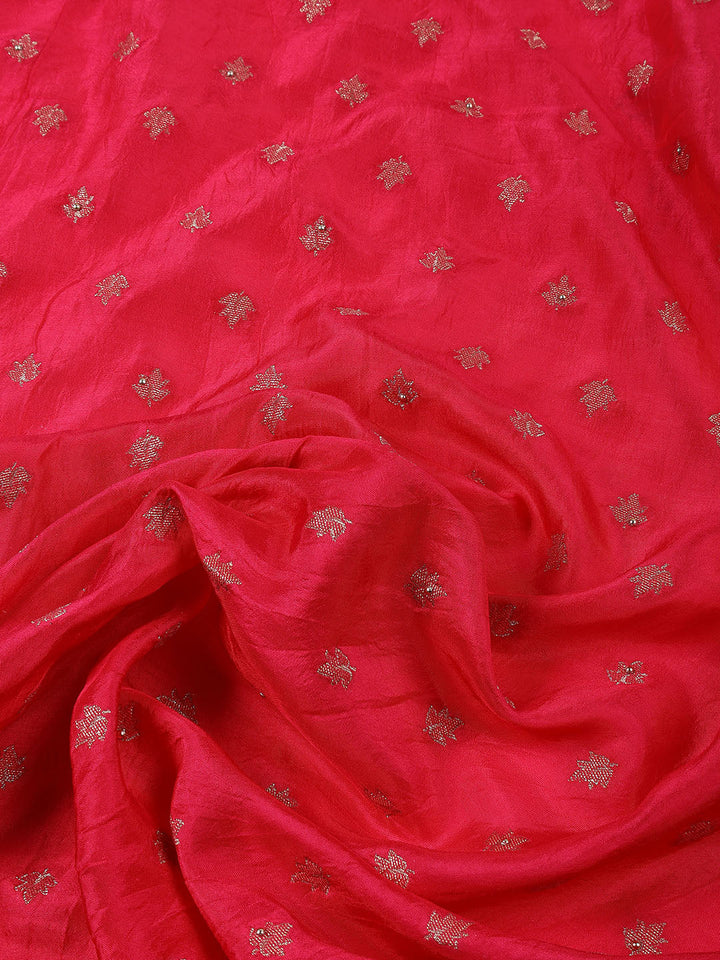 Woven Art Silk Unstitched Suit Piece With Dupatta