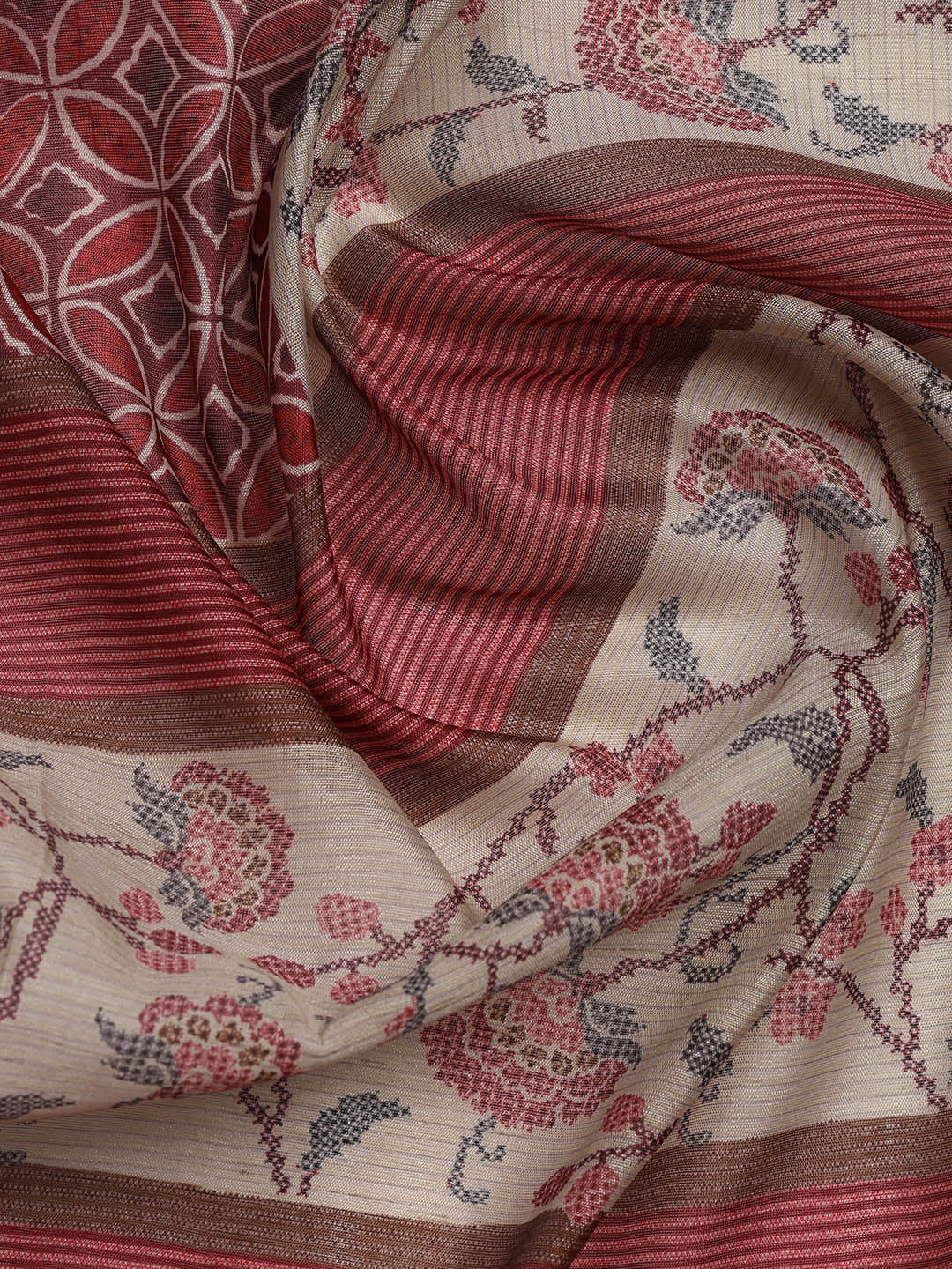 Embroidered Chanderi Unstitched Suit Piece With Dupatta
