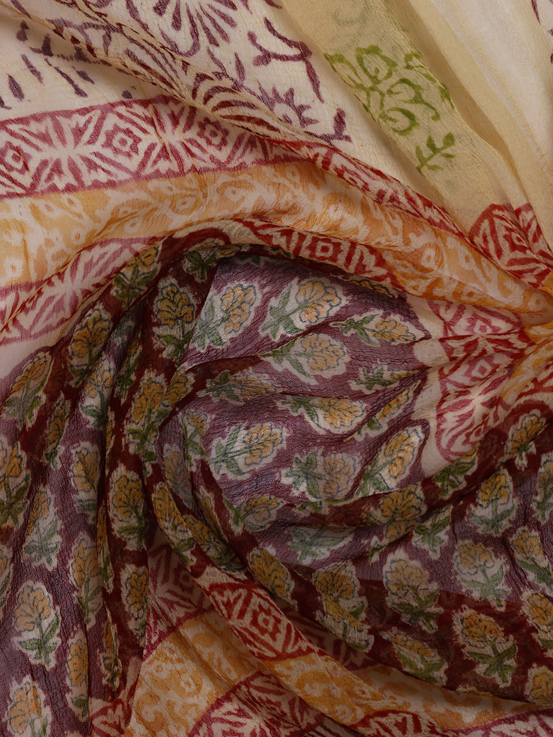 Printed Cotton Blend Unstitched Suit With Dupatta
