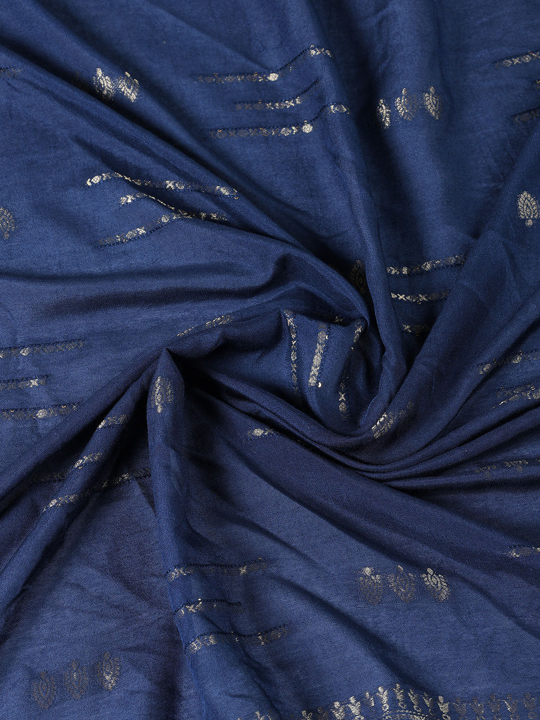 Neck Embroidered Chanderi Unstitched Suit Piece With Dupatta