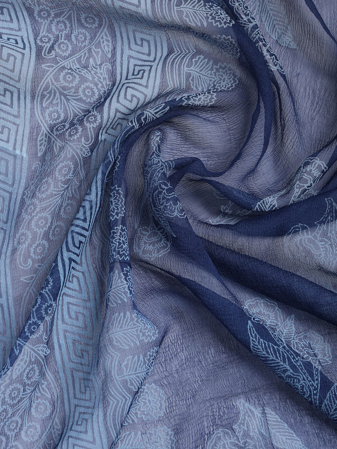 Printed Cotton Blend Unstitched Suit With Dupatta