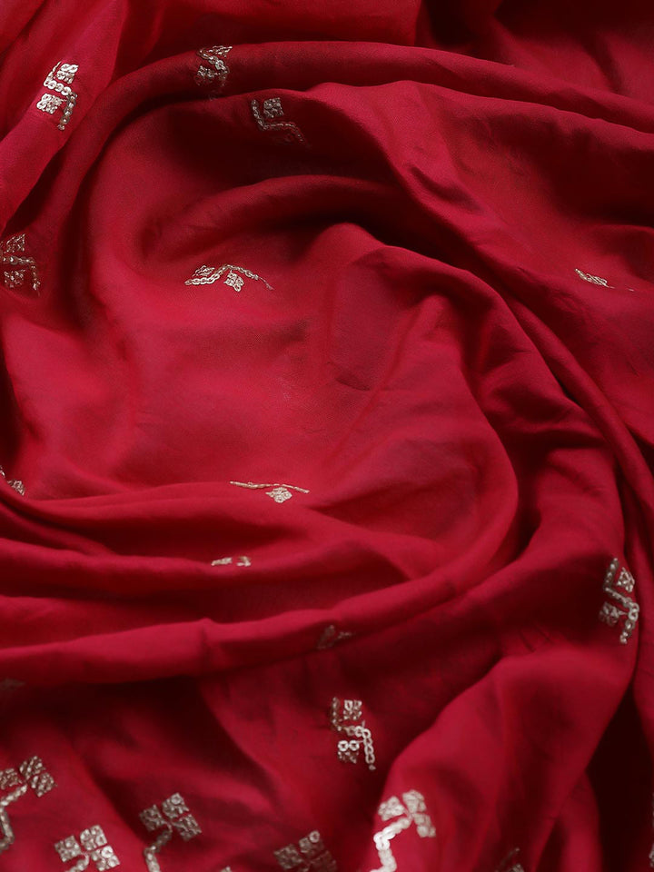 Neck Embroidered Cotton Blend Unstitched Suit Piece With Dupatta