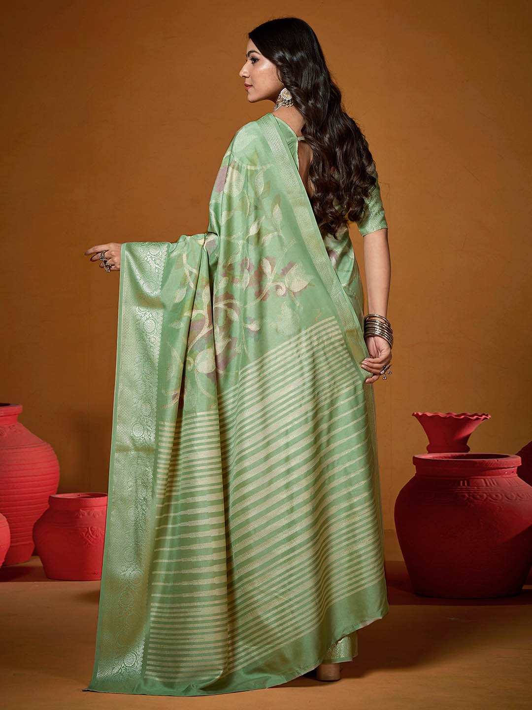 Zari Jaal Woven Art Silk Saree