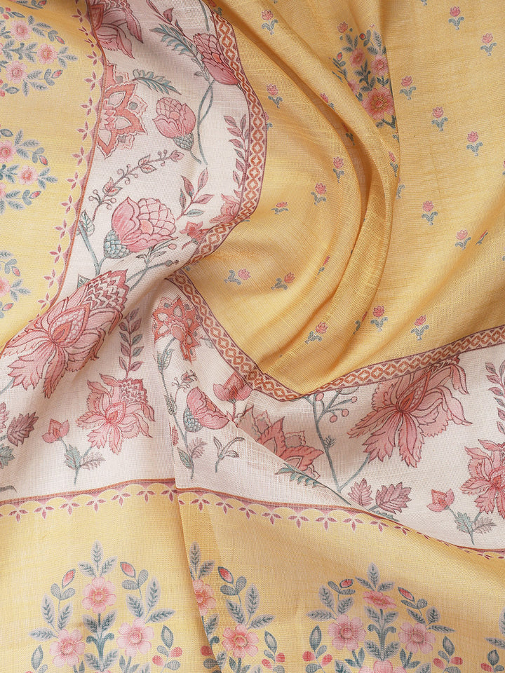 Printed Tissue Unstitched Suit Piece With Dupatta