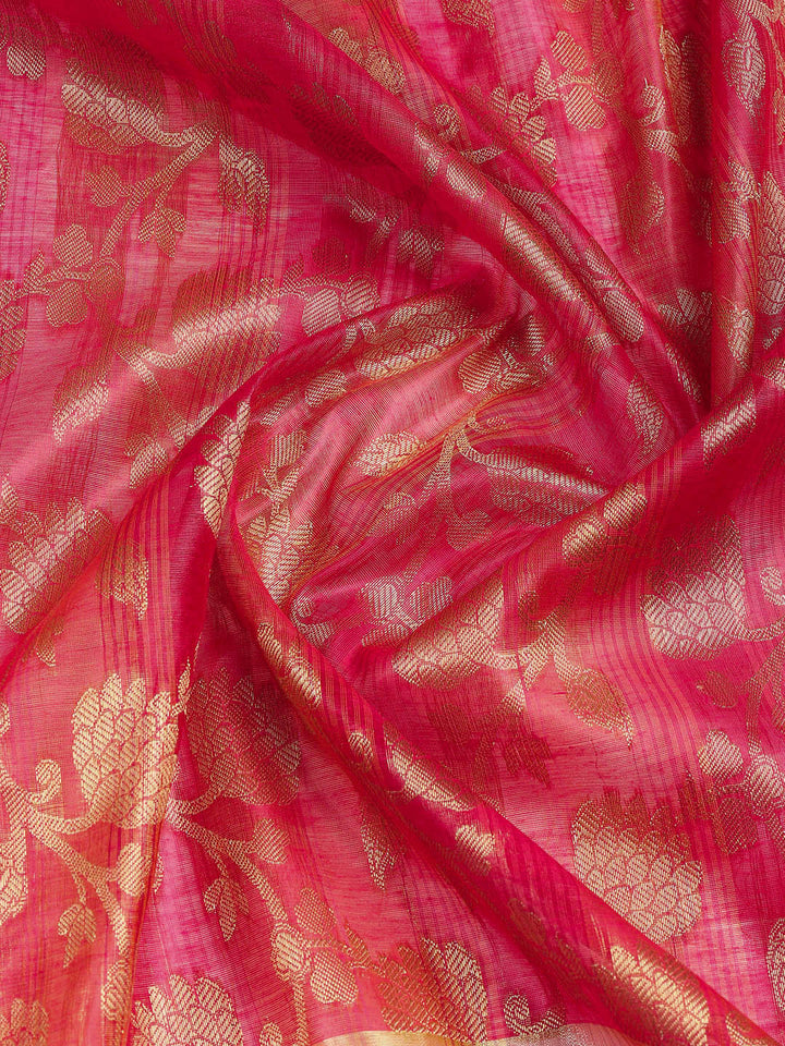 Woven Chanderi Unstitched Suit With Dupatta