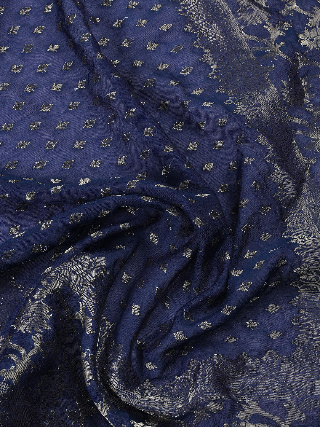 Neck Embroidered Chanderi Unstitched Suit With Dupatta