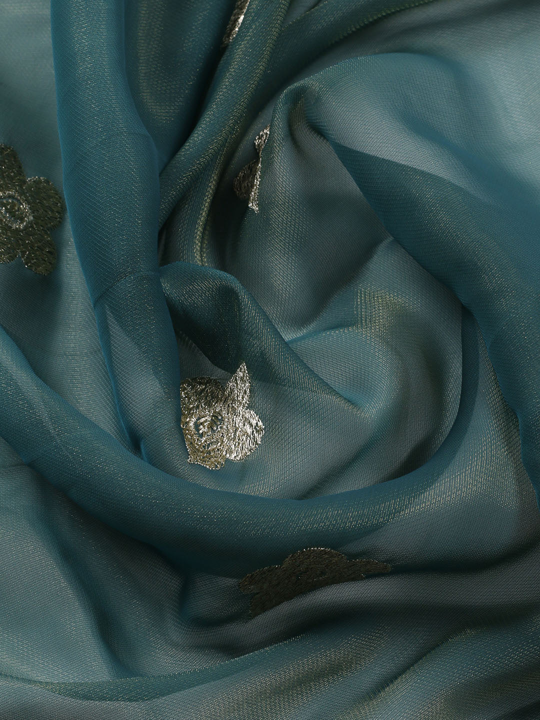 Neck Embroidered Tissue Unstitched Suit With Dupatta