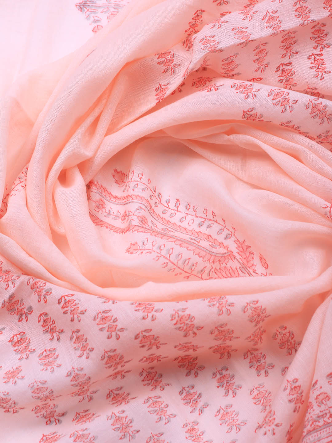 Printed Cotton Blend Unstitched Suit Piece With Dupatta