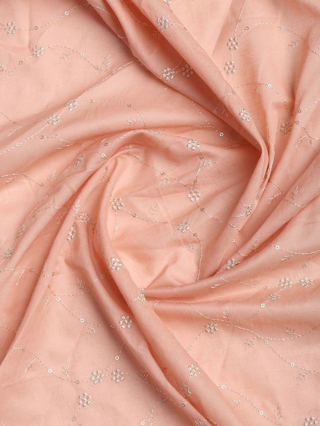 Embroidered Cotton Blend Unstitched Suit Piece With Dupatta