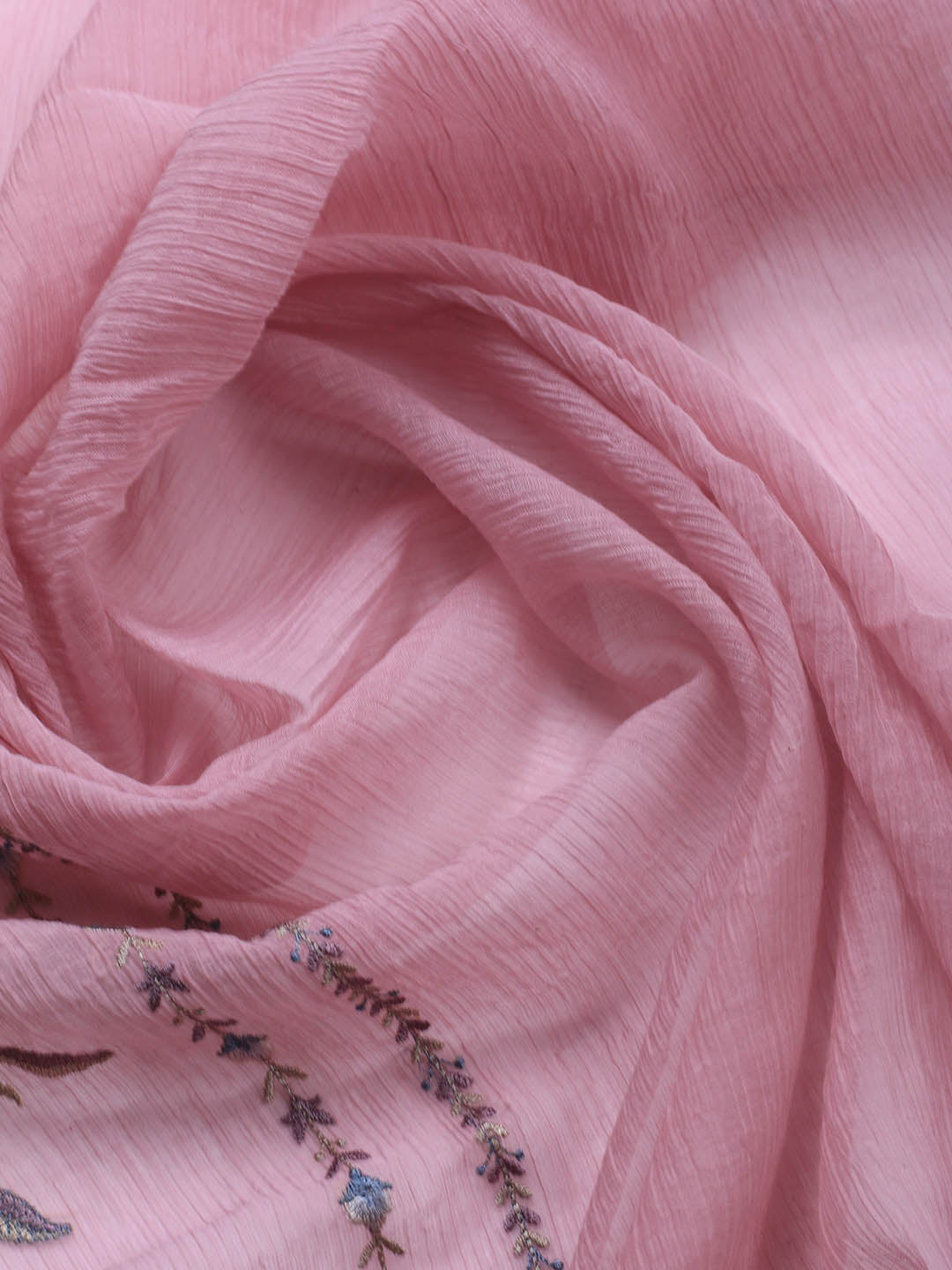 Embroidery Linen Unstitched Suit With Dupatta