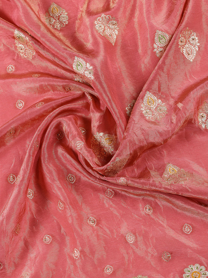 Woven Tissue Unstitched Suit Piece With Dupatta