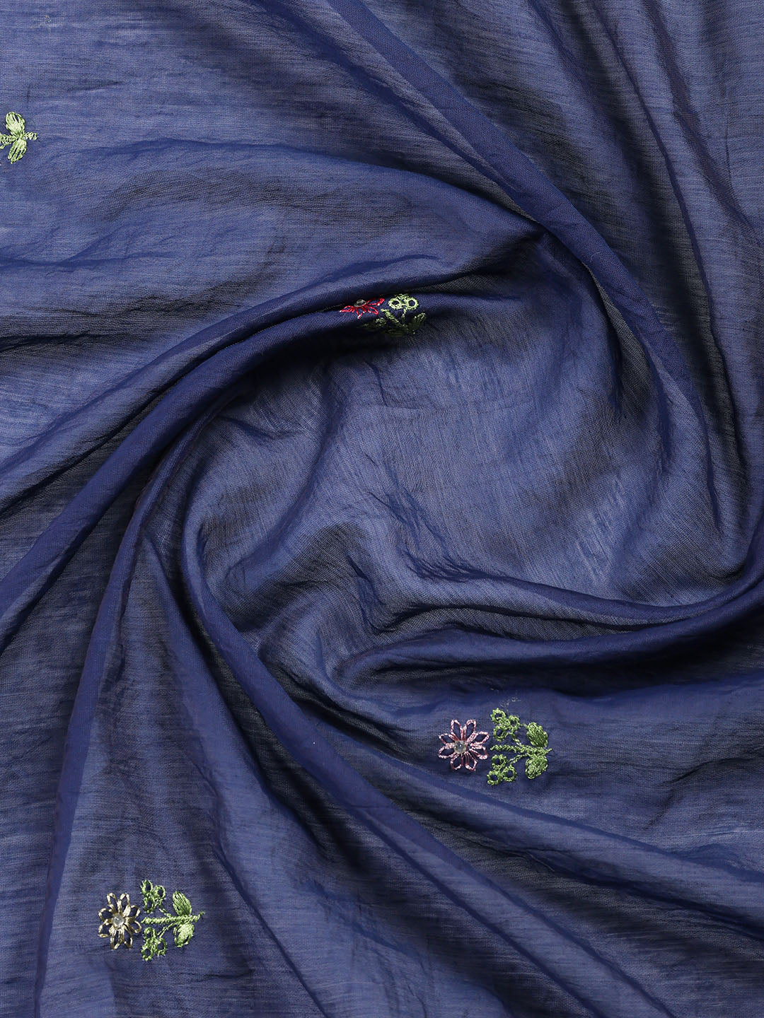 Neck Embroidered Cotton Blend Unstitched Suit With Dupatta