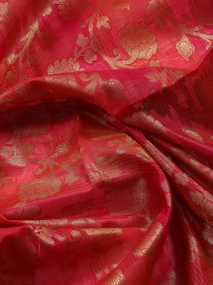 Woven Chanderi Unstitched Suit With Dupatta