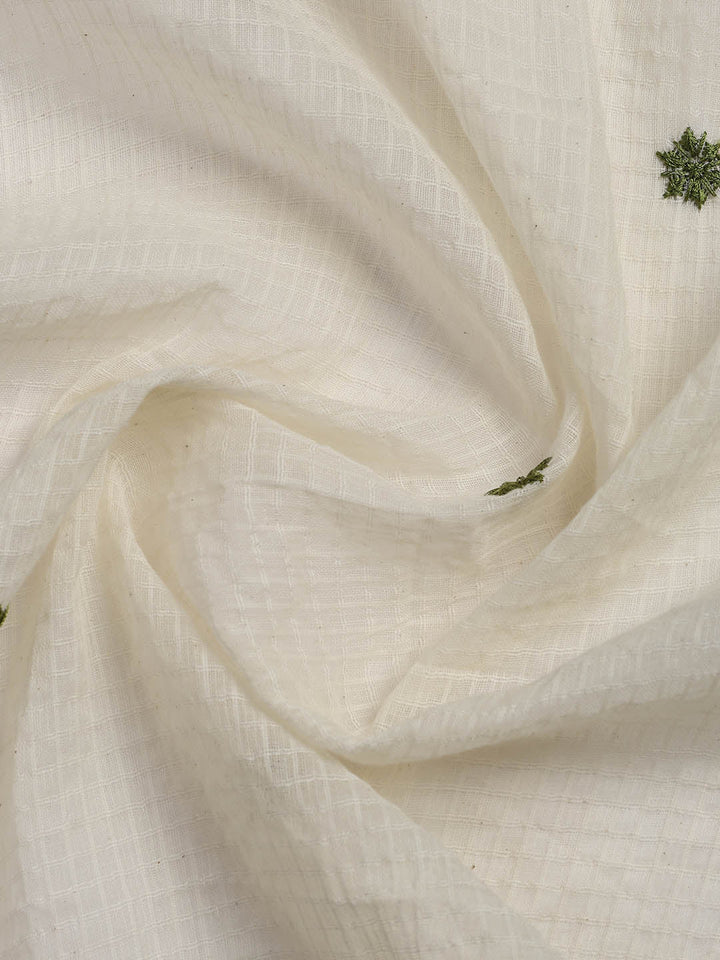 Embroidered Cotton Blend Unstitched Suit Piece With Dupatta