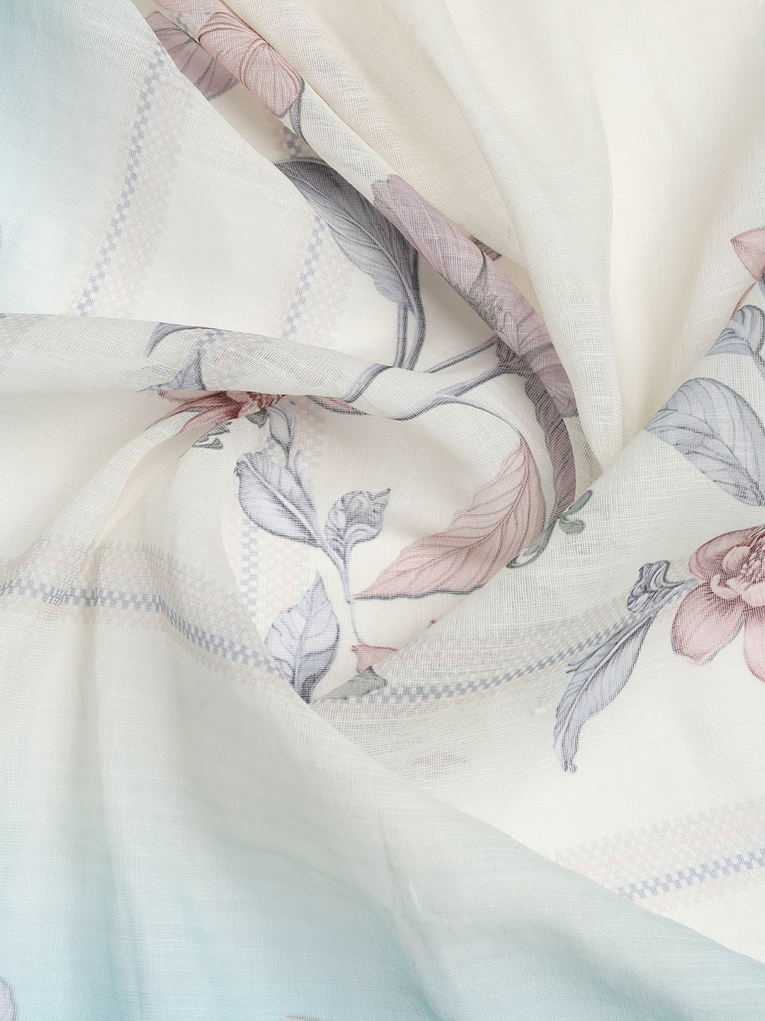 Printed Linen Unstitched Suit Piece With Dupatta