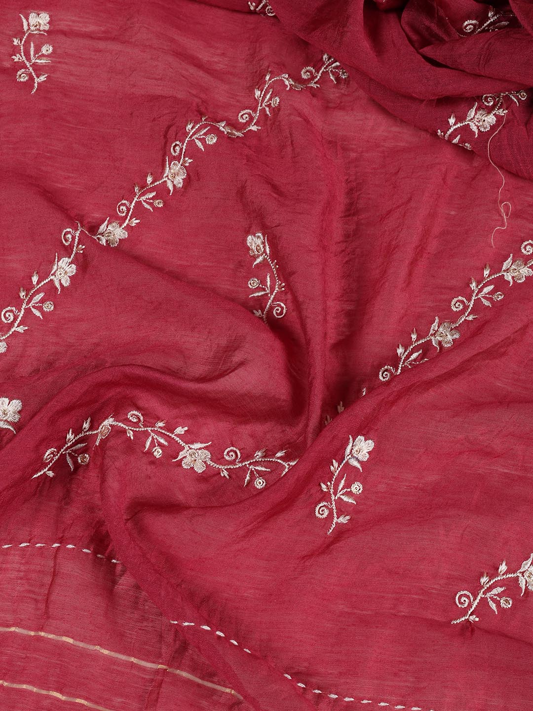 Neck Embroidery Cotton Blend Unstitched Suit Piece With Dupatta