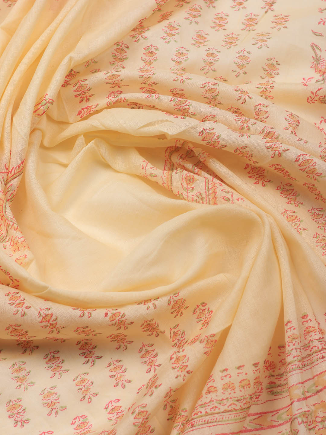Printed Cotton Blend Unstitched Suit Piece With Dupatta