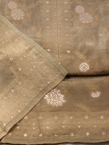 Woven Chanderi Unstitched Suit With Dupatta