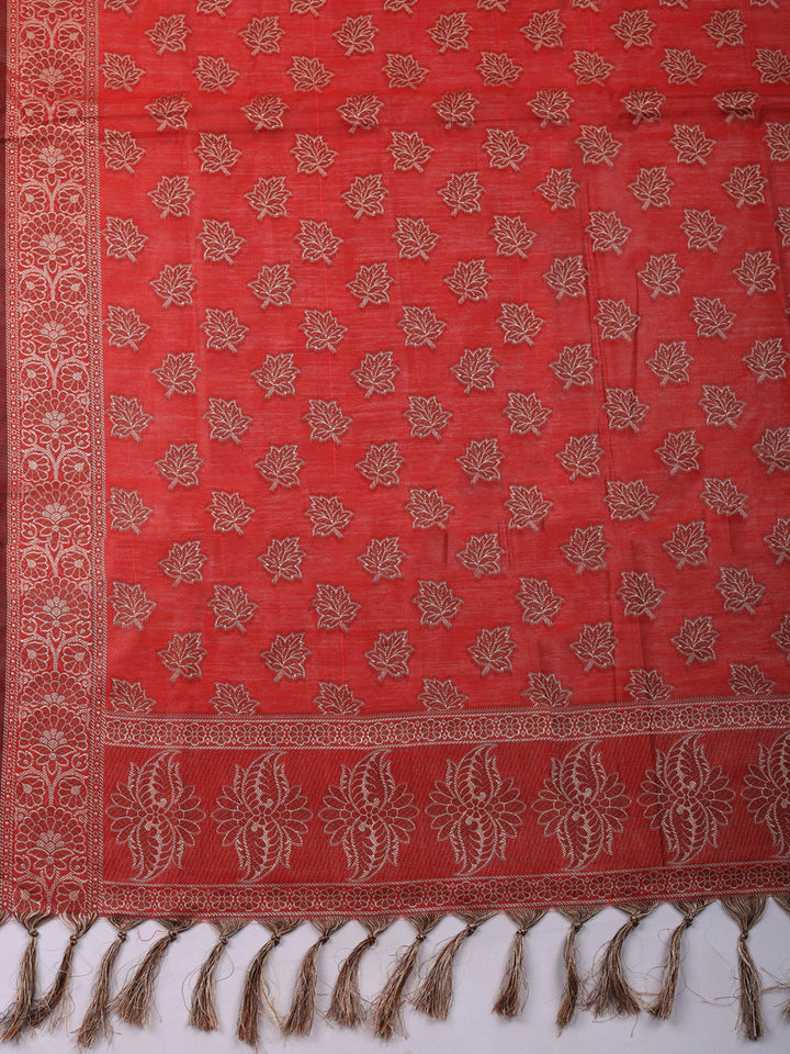 Embroidered Cotton Unstitched Suit With Pant &amp; Dupatta