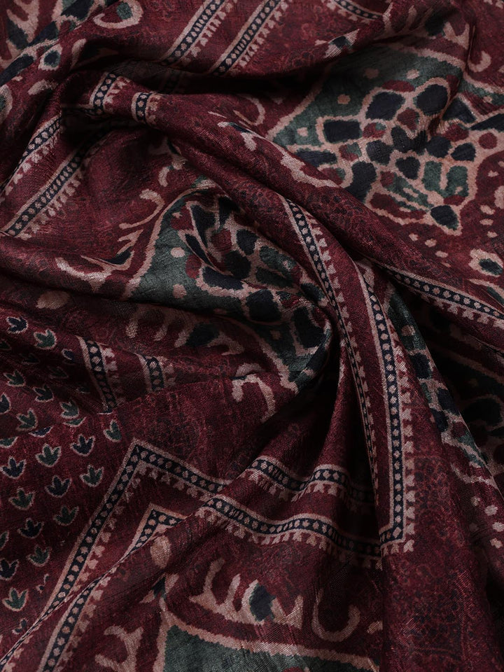 Neck Embroidery Tussar Unstitched Suit Piece With Dupatta
