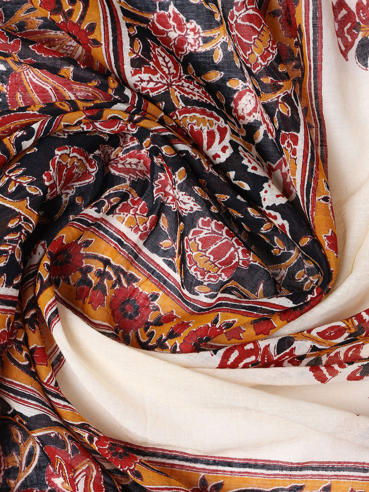 Printed Cotton Blend Unstitched Suit With Dupatta
