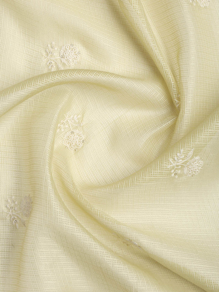 Embroidered Cotton Blend Unstitched Suit Piece With Dupatta