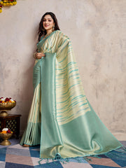 Zari Border Art Silk Woven Saree