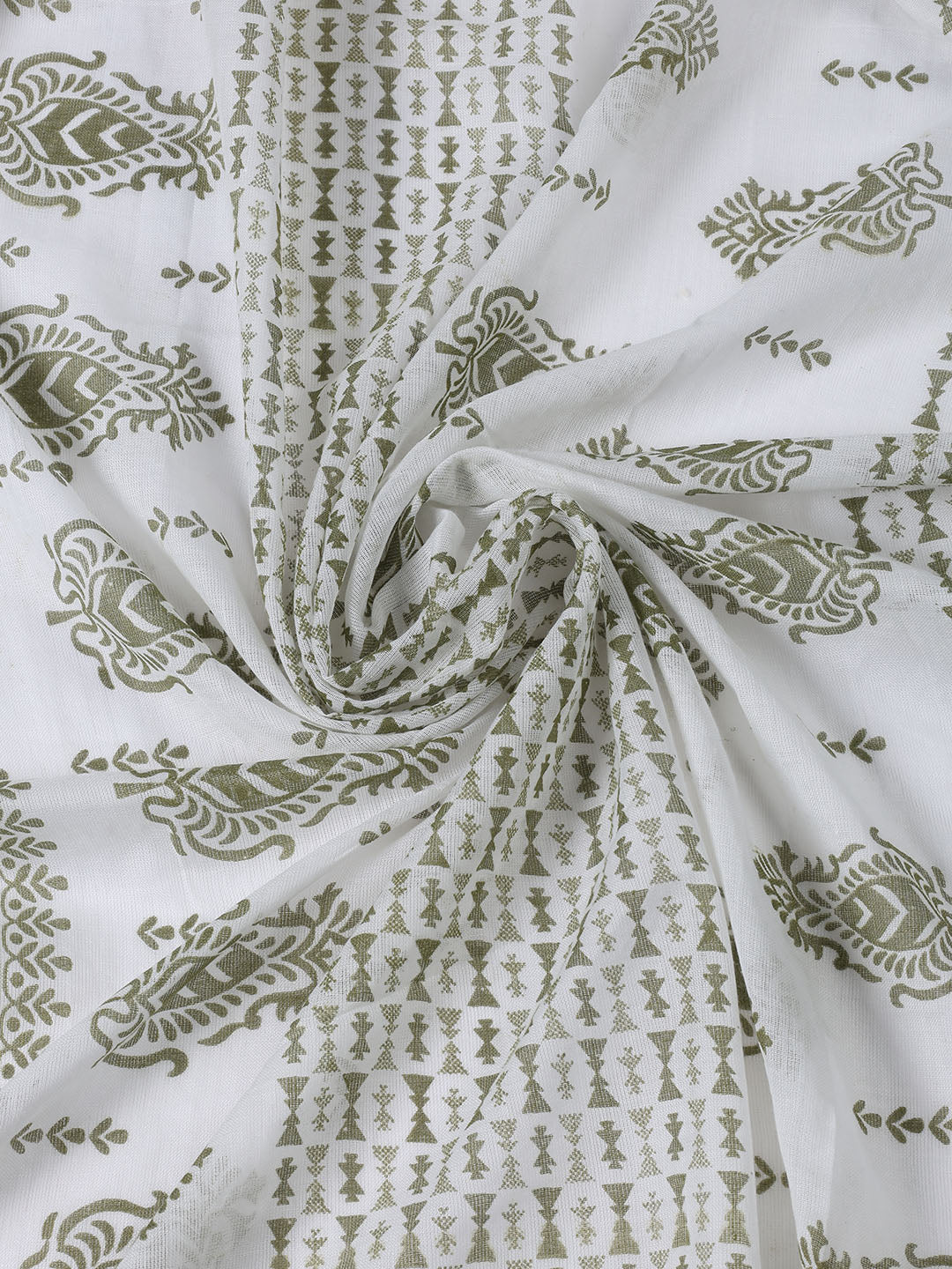Printed Cotton Blend Unstitched Suit With Dupatta