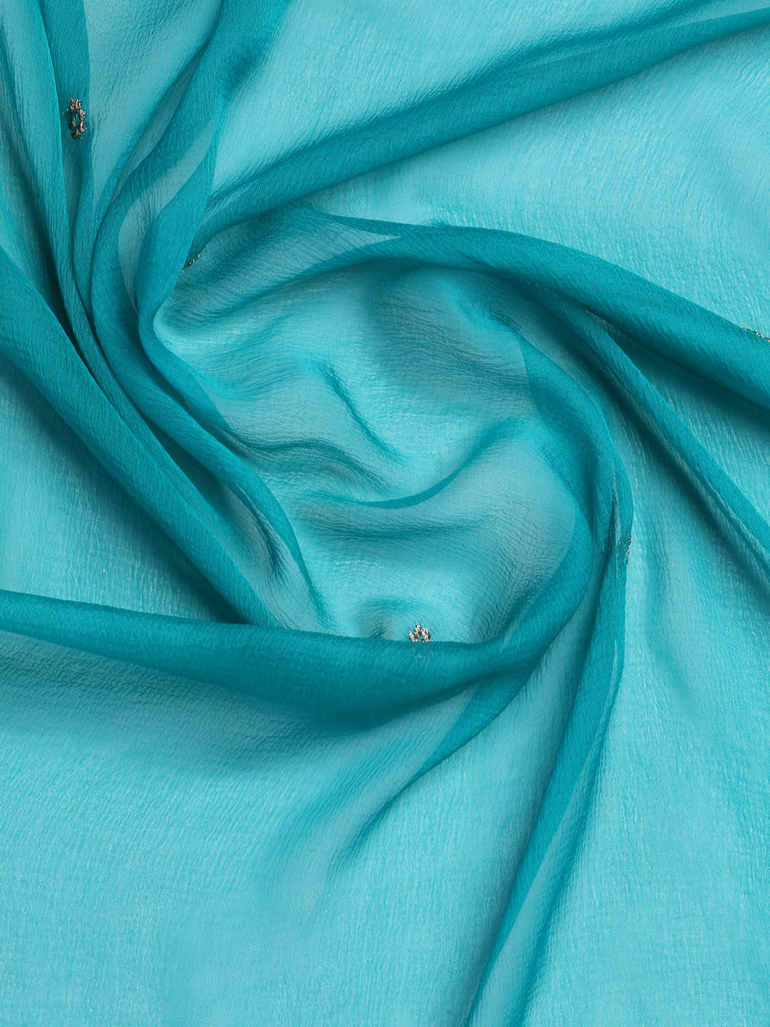 Patch Neck Art Silk Unstitched Suit With Dupatta
