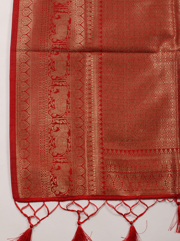 Zari Border Booti Handloom Woven Saree