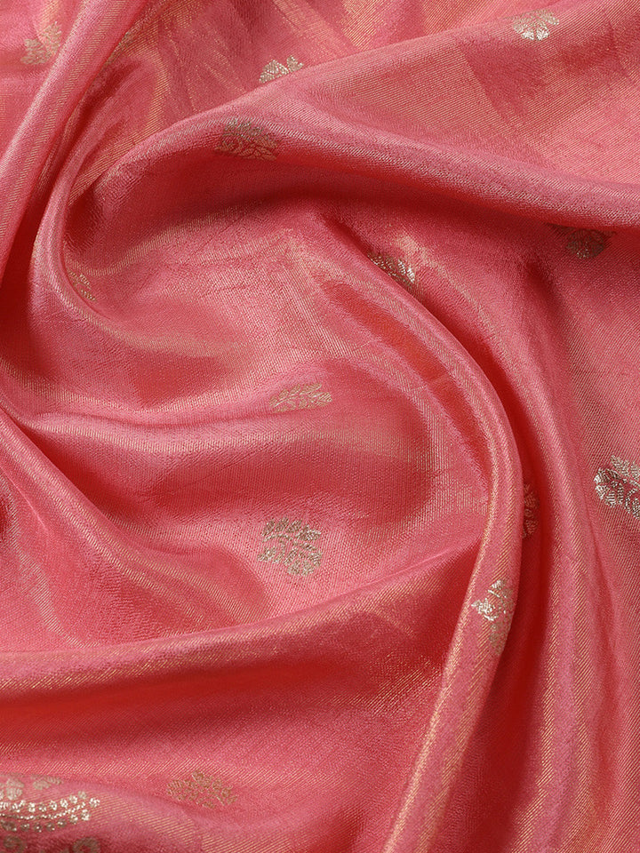 Neck Embroidered Tissue Unstitched Suit With Dupatta