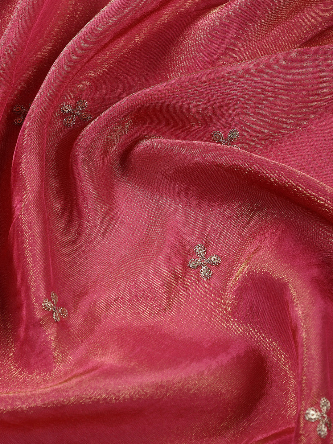 Neck Embroidered Tissue Unstitched Suit With Dupatta