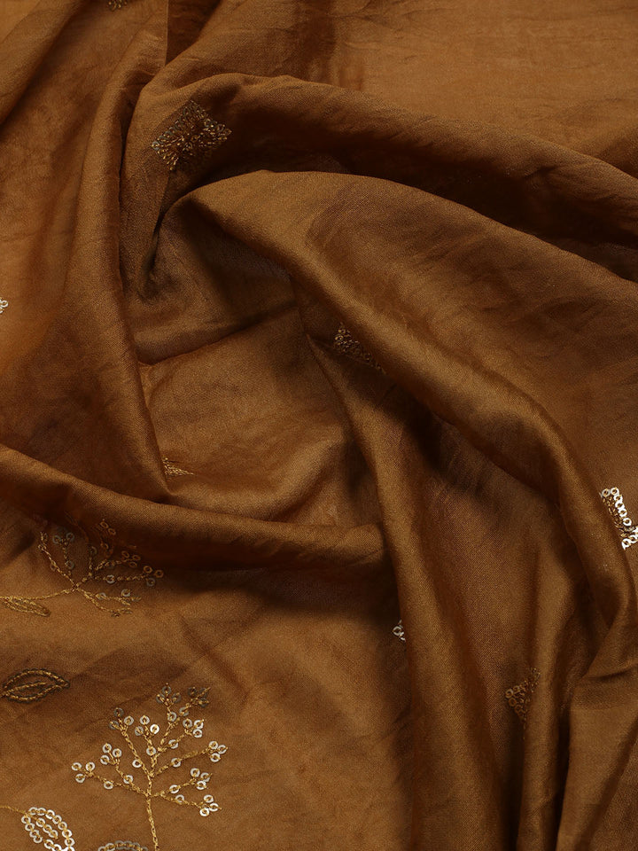 Neck Embroidered Cotton Blend Unstitched Suit Piece With Dupatta
