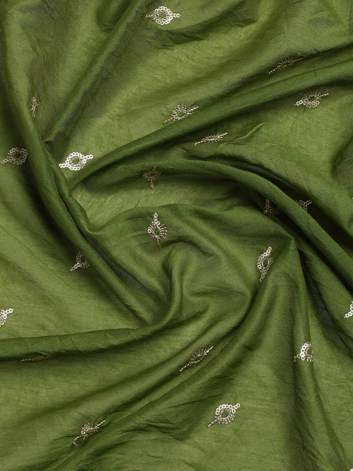 Embroidered Cotton Blend Unstitched Suit Piece With Dupatta