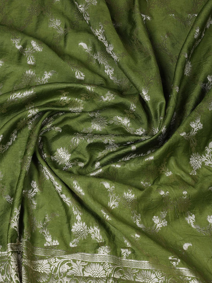 Woven Chanderi Unstitched Suit With Dupatta