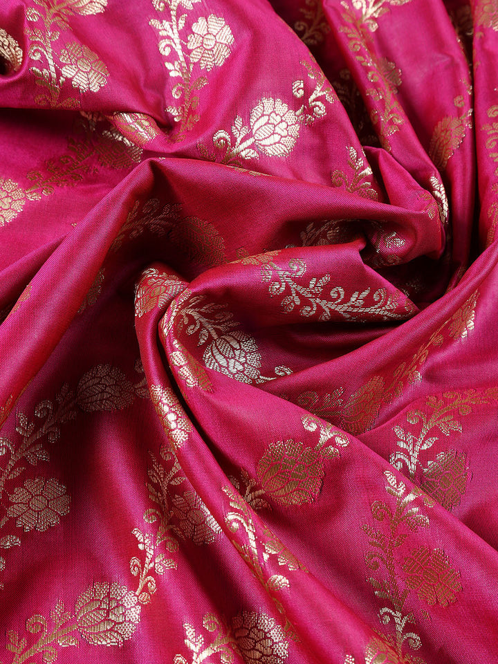 Woven Chanderi Unstitched Suit Piece With Dupatta
