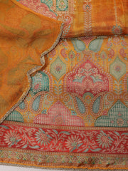 Neck Embroidered Handloom Unstitched Suit With Dupatta
