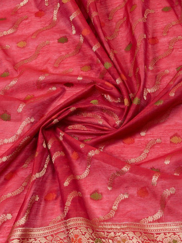 Woven Chanderi Unstitched Suit With Dupatta