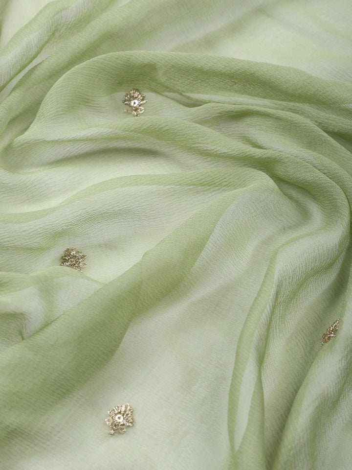 Neck Embroidered Tissue Unstitched Suit With Dupatta