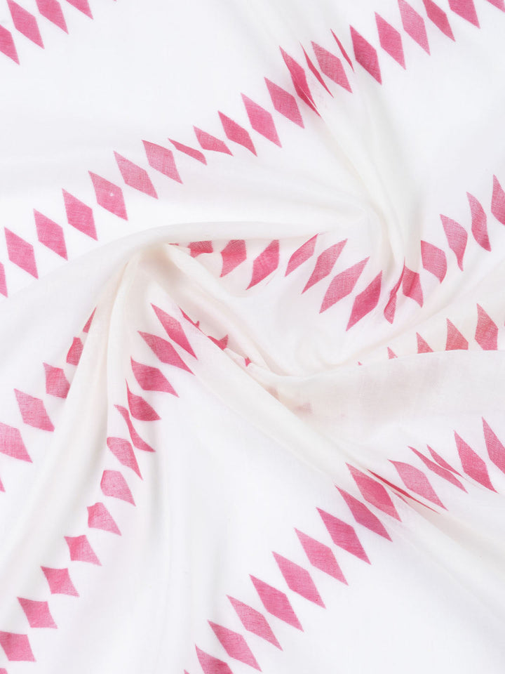 Printed Cotton Blend Unstitched Suit With Dupatta