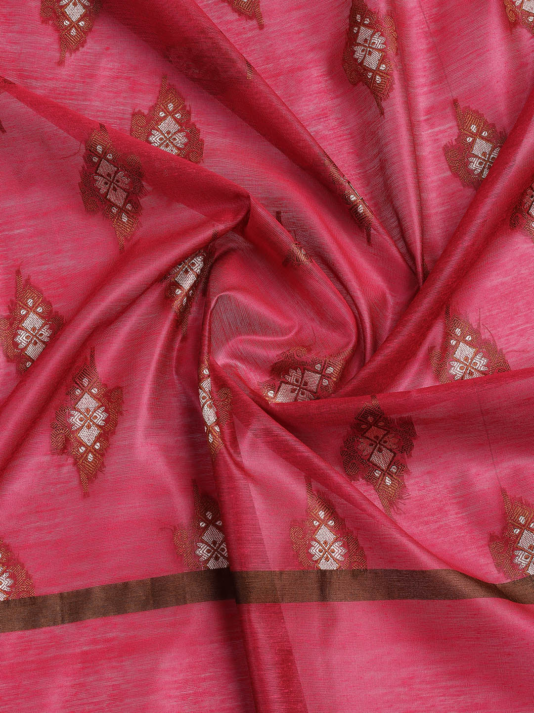 Woven Chanderi Unstitched Suit With Dupatta