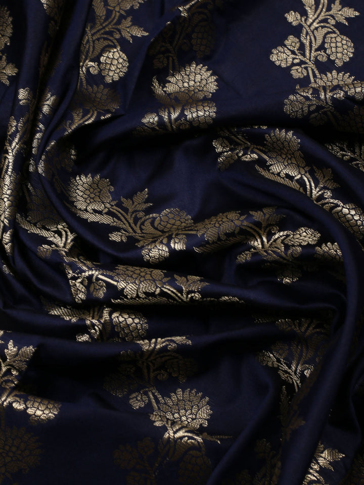 Woven Banarasi Chanderi Unstitched Suit With Dupatta