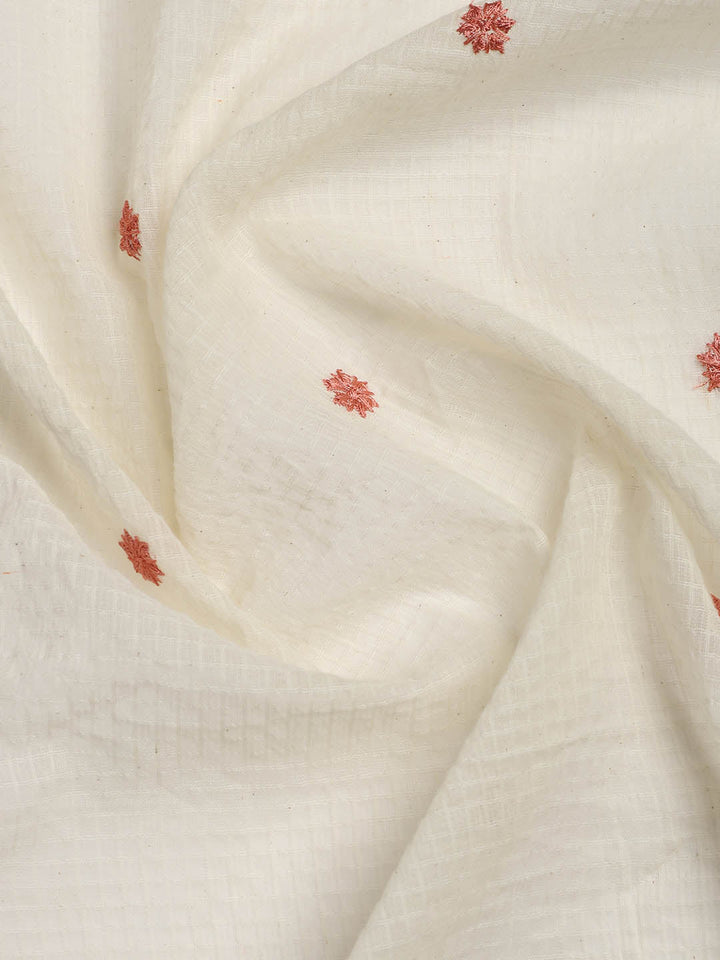 Embroidered Cotton Blend Unstitched Suit Piece With Dupatta