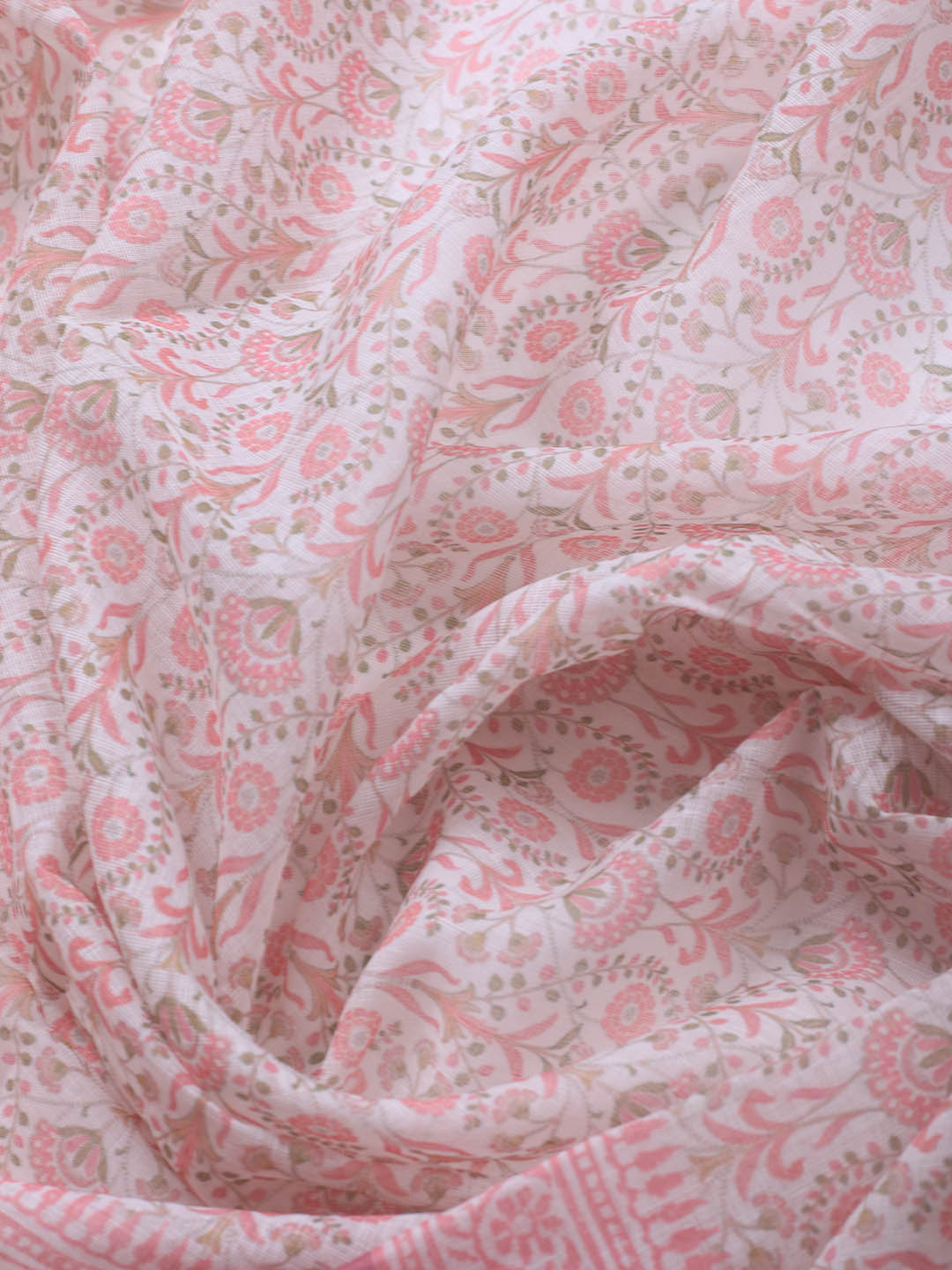 Printed Linen Unstitched Suit With Dupatta