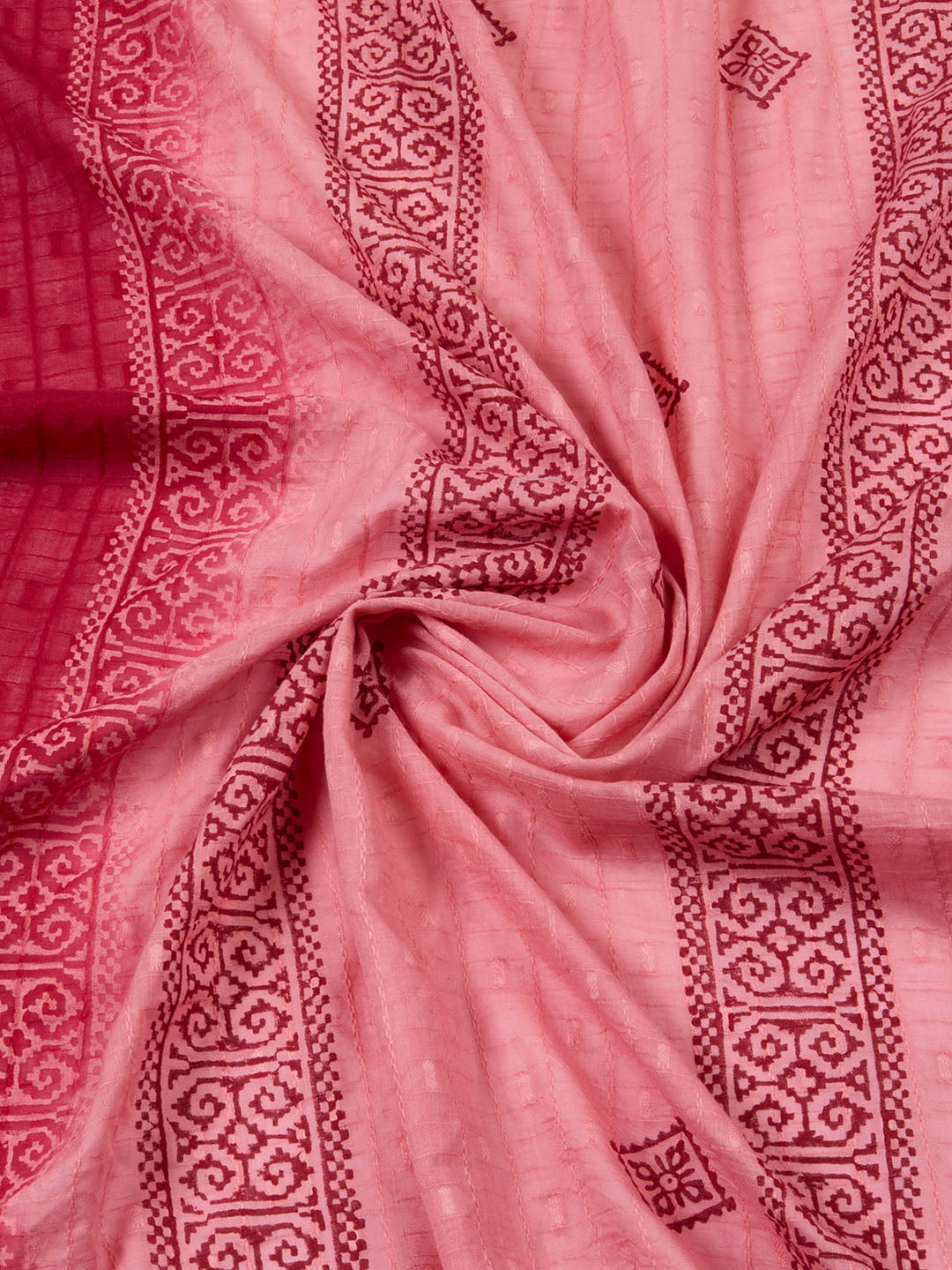 Printed Cotton Blend Unstitched Suit Piece With Dupatta